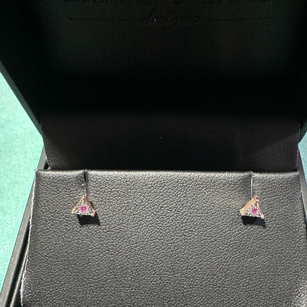 Dana Rebecca Designs Pink Stud Earrings with Sparkly Gemstones